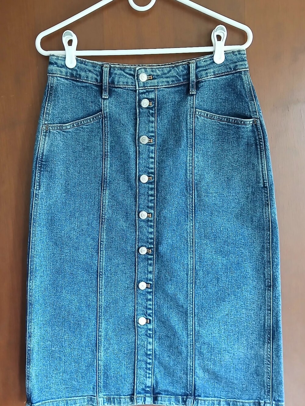 Old Navy Women's Size 4 High Rise Denim Skirt Button Front Pockets